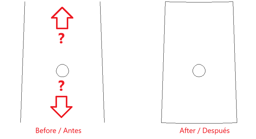 Example of a cone preview improvement (small sagitta relative to development height)