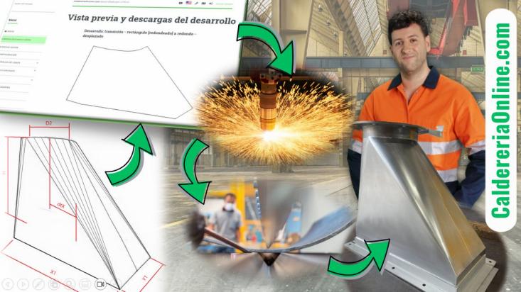 software online para desarrollos de chapa metalica para caldereria. Desarrollo desplegado con CaldereriaOnLine.com
