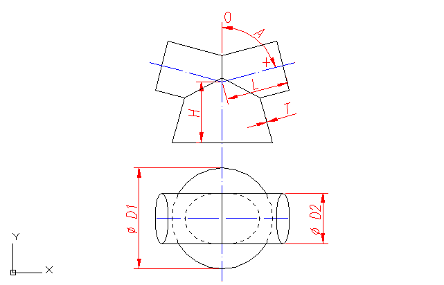 Desarrollo: Bifurcación (Y) - cono - a - cilindro