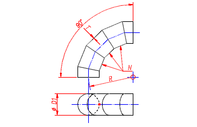 Desarrollo: codo - redondo - ángulo recto