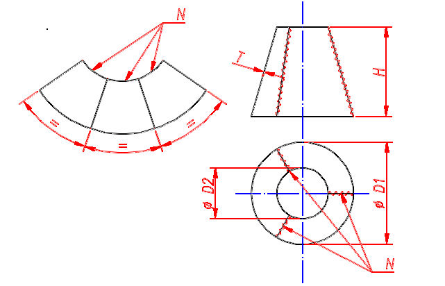 Desarrollo: cono - N partes